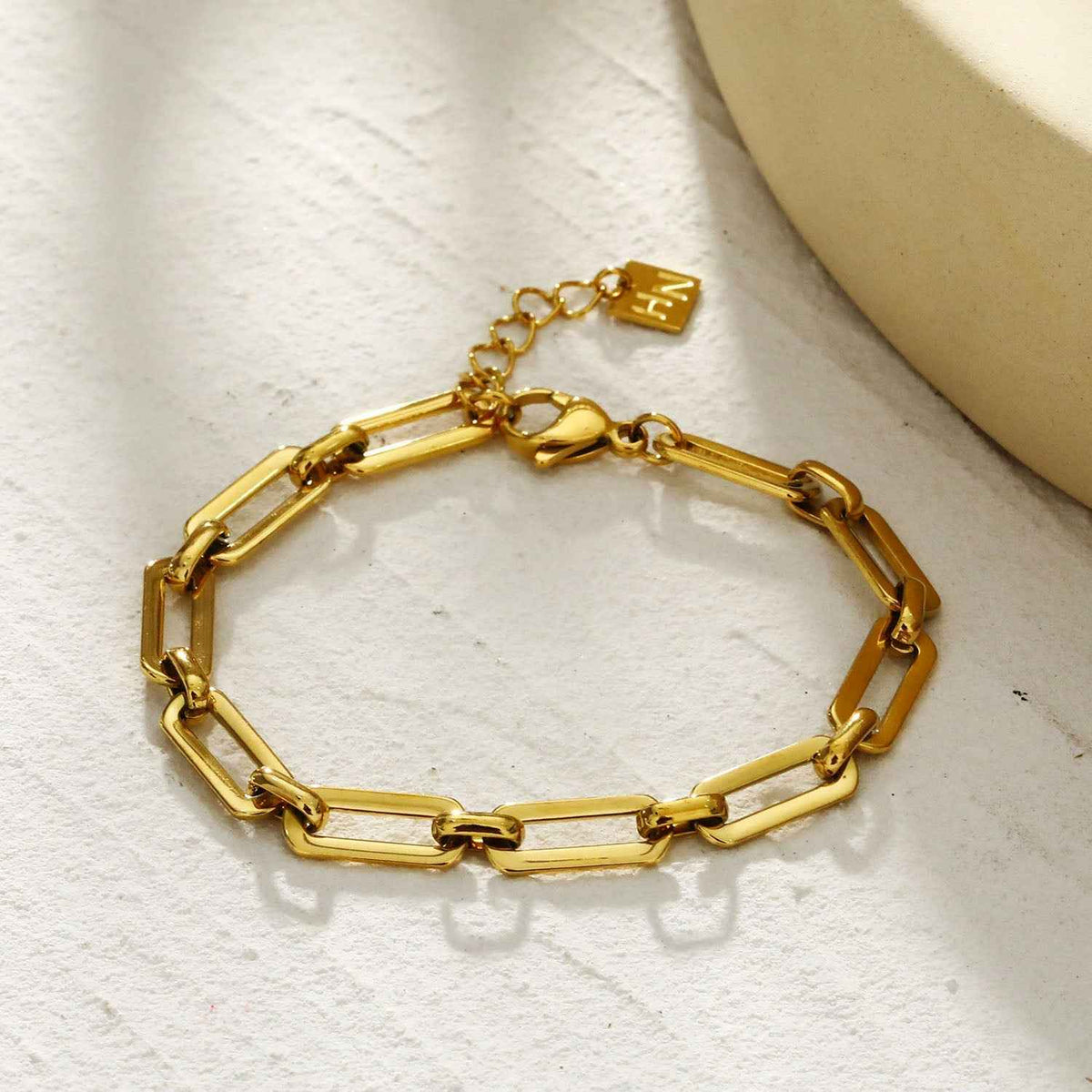 CALAIS Delicate Statement Paper-Clip Link Chain Bracelet