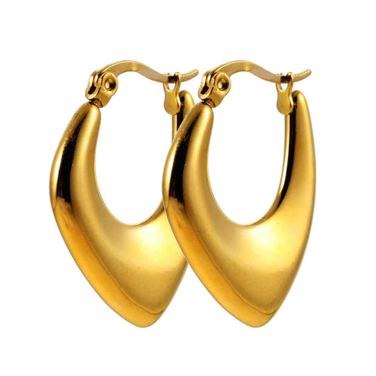 KAMIRA Gold: Asymmetrical Geometric Hoop Earrings