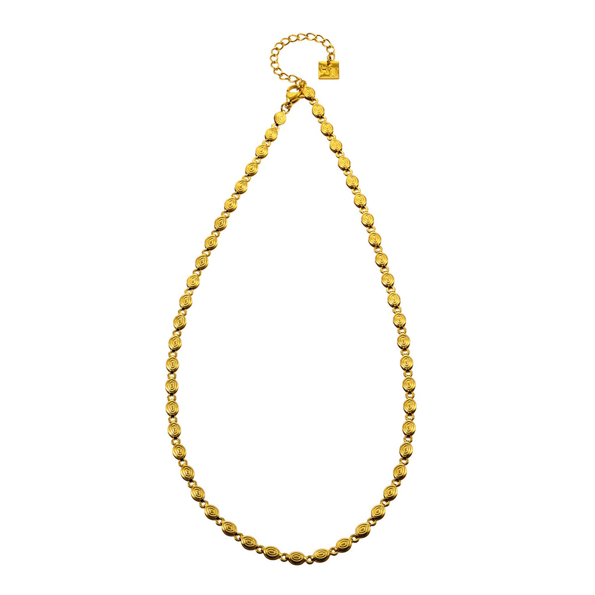 ANTHEA: Patterned Oval Beaded Chain Necklace