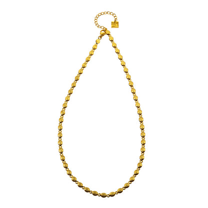 ANTHEA: Patterned Oval Beaded Chain Necklace