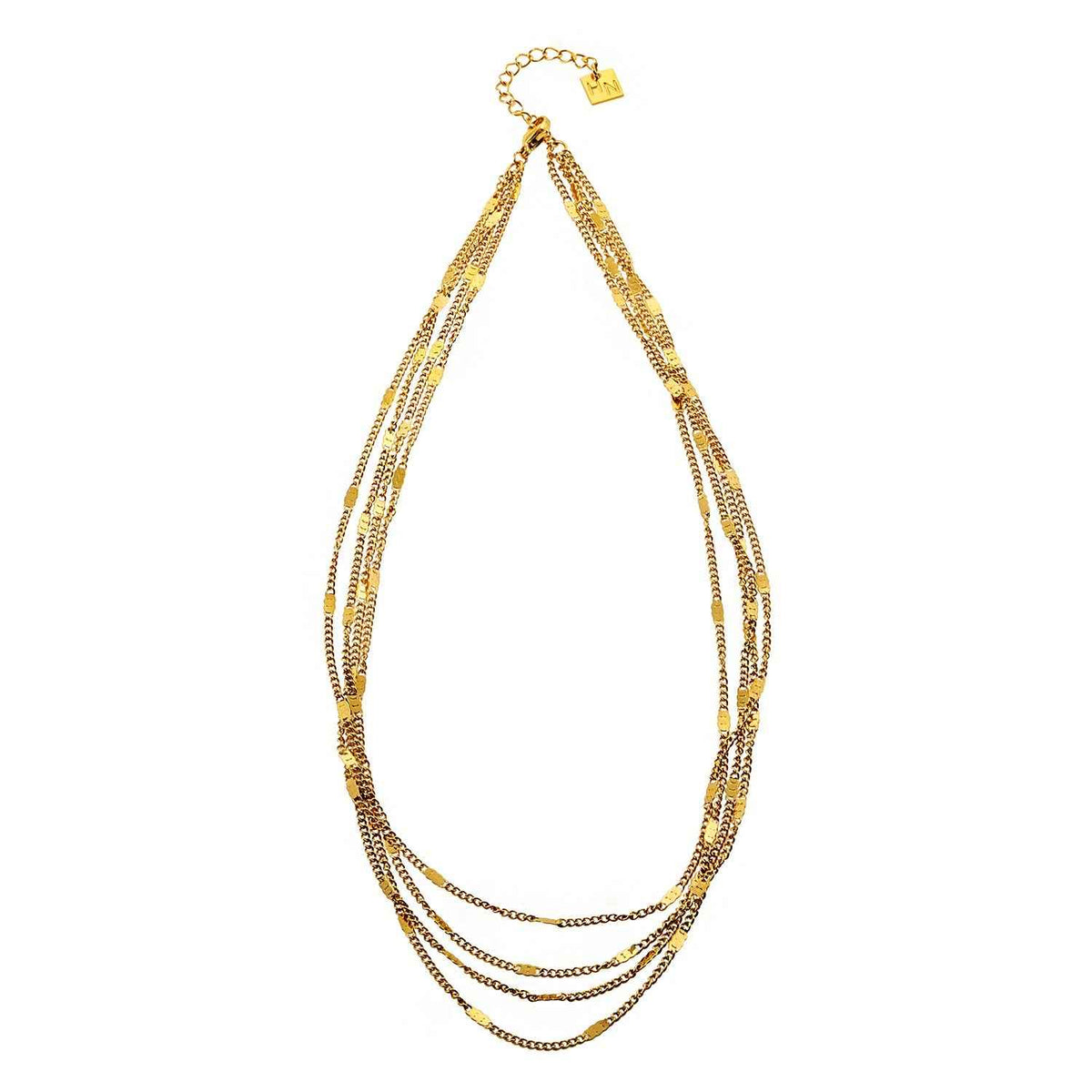 MORIA: Layered Luxe 4-Strand Chain Necklace