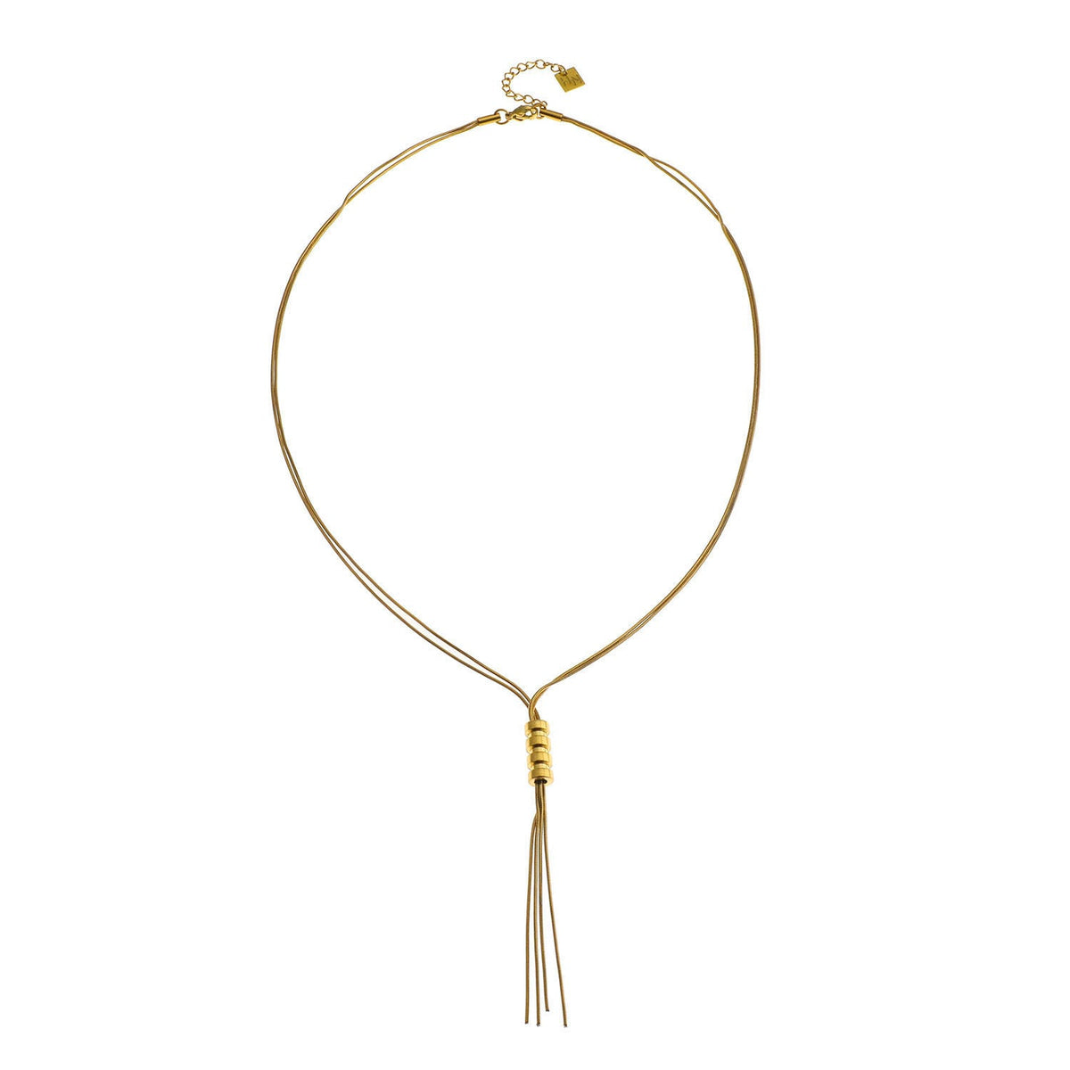 TELMA: Lariat Style Multi Stranded Necklace.
