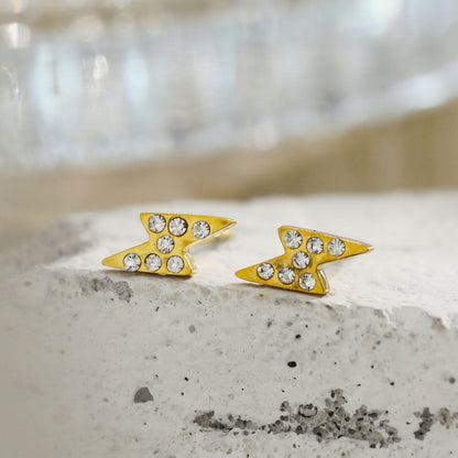 ANNELI 'Zig-Zag' Zirconia Stud Earrings