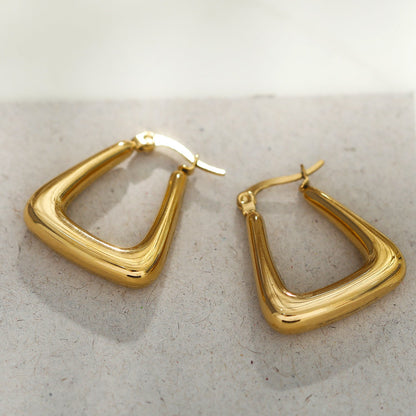 ANIKA Triangular Chunky Mini Hoop Gold Earrings