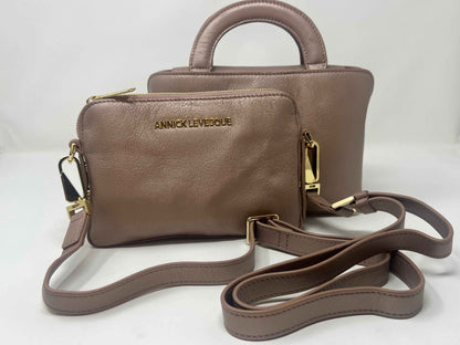 Sac à main en cuir Clarence , deux en un, Rose platine
