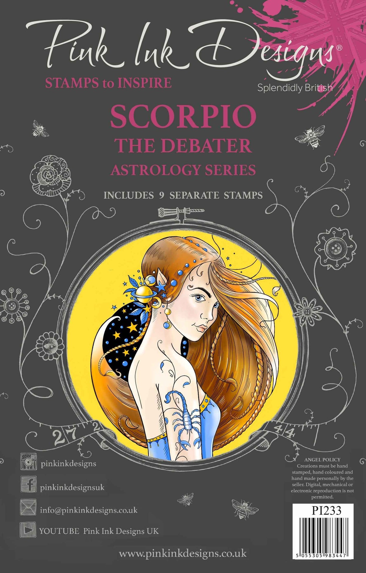 Pink Ink Designs Scorpio 6 in x 8 in Clear Stamp Set