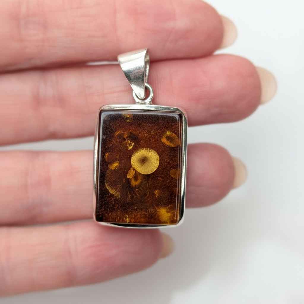 Phaethon Pendant | Sterling Silver Baltic Amber | Tears of the Sun