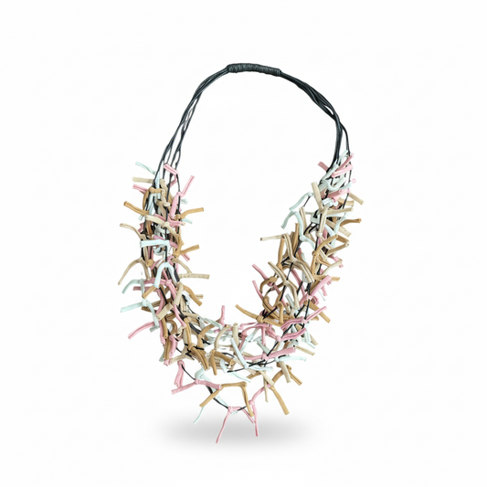 Multi Strand Fabric Necklace