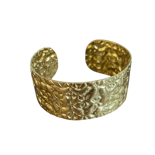 Beaten Stainless Steel Cuff - Gold Stainless Steel