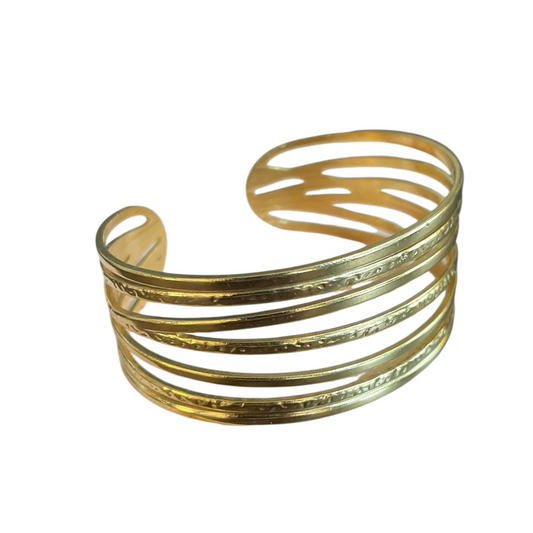 Multi Strand Cuff - Gold Stainless Steel