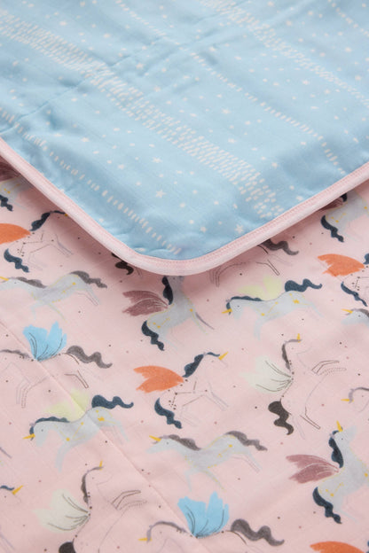 Baby Muslin Quilt in Tanboocel® Bamboo Viscose - Unicorn Ballet