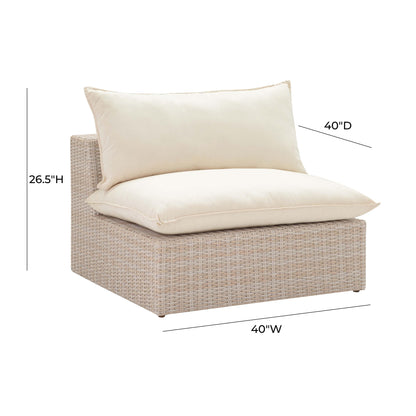 Sunbay Outdoor Natural Wicker Armless & Corner Chairs - Beige