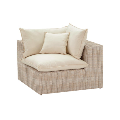 Sunbay Outdoor Natural Wicker Armless & Corner Chairs - Beige