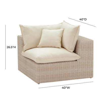 Sunbay Outdoor Natural Wicker Armless & Corner Chairs - Beige