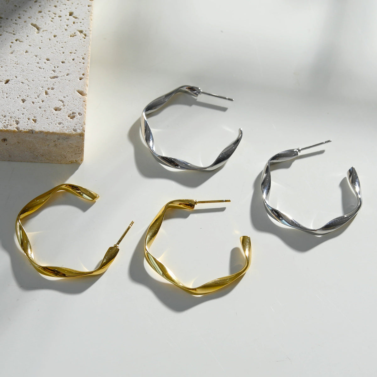 ADAMMA Sculptural Hoop Earrings