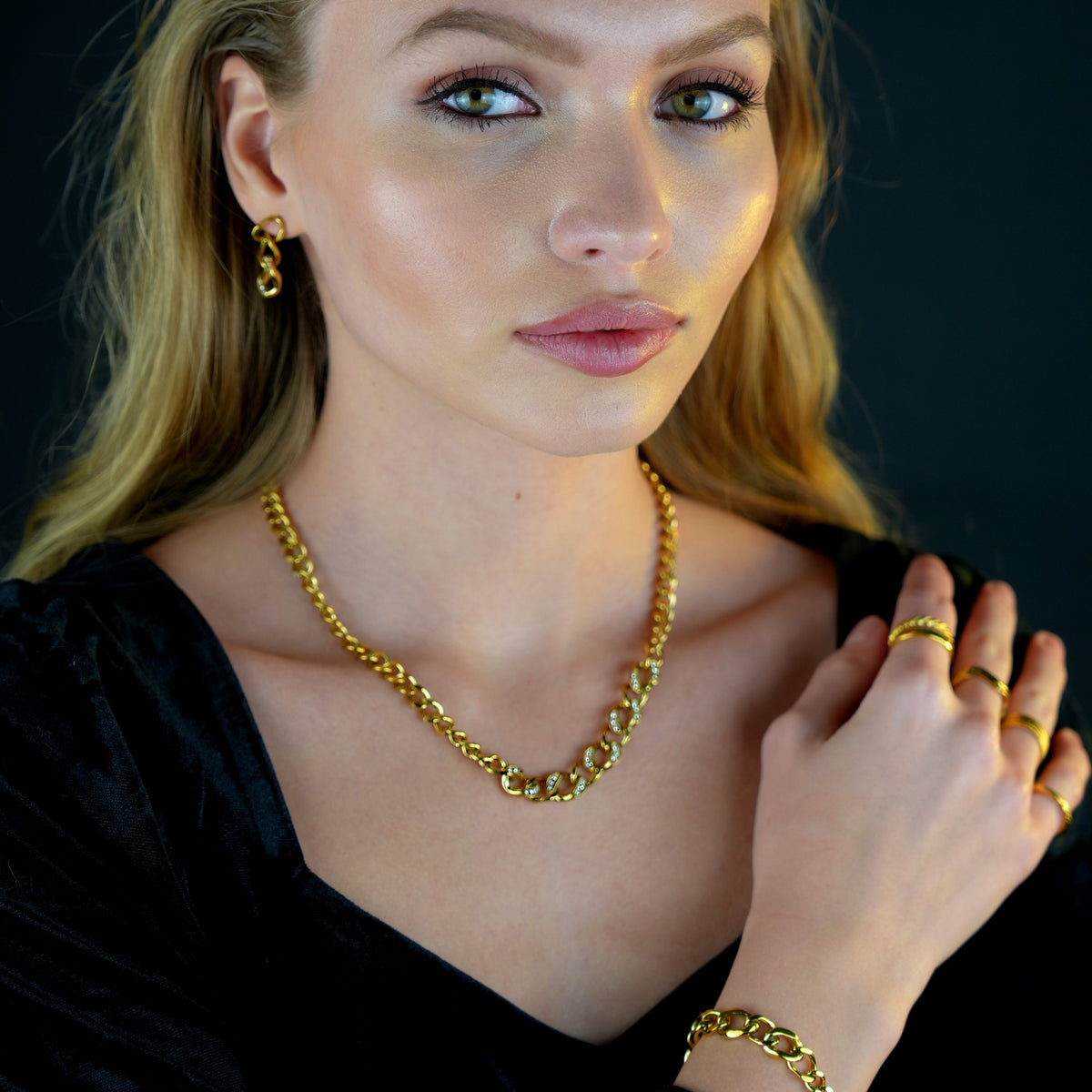 CUBA Cuban-Link Chain Zirconia Drop Earrings
