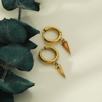 RYLEE Gold: Vintage Inspired Hoop Earrings with a Triangle Charm