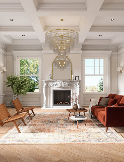 Riverra Terracotta Black Rug