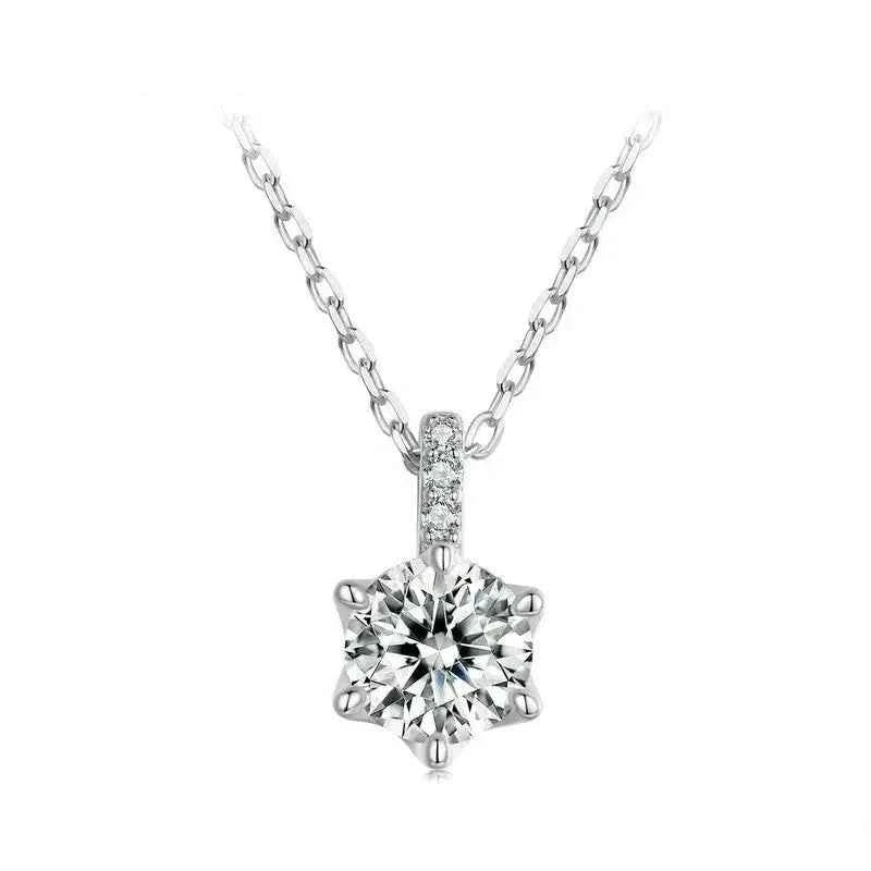 Glamorous Gem 1ct Moissanite Sterling Silver Pendant Necklace