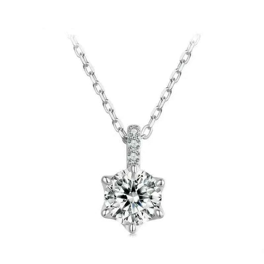 Glamorous Gem 1ct Moissanite Sterling Silver Pendant Necklace