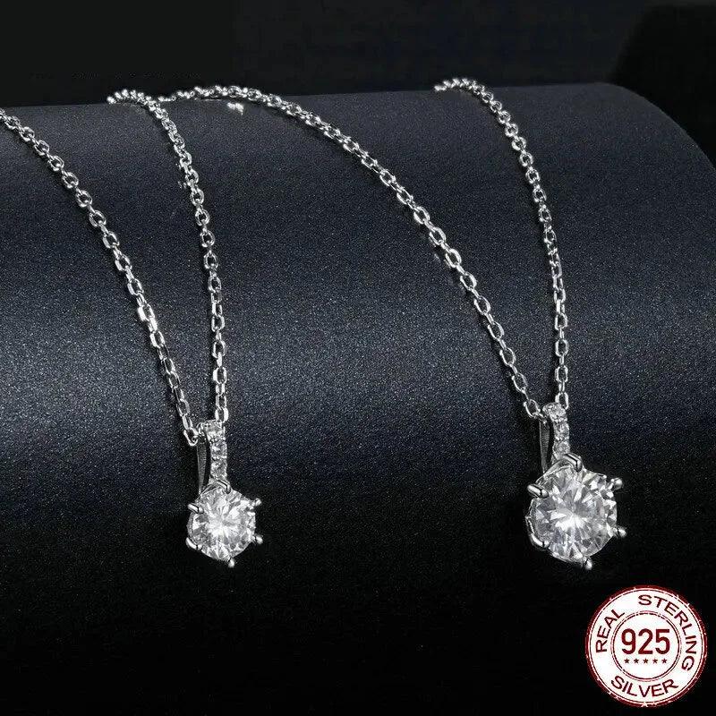 Glamorous Gem 1ct Moissanite Sterling Silver Pendant Necklace