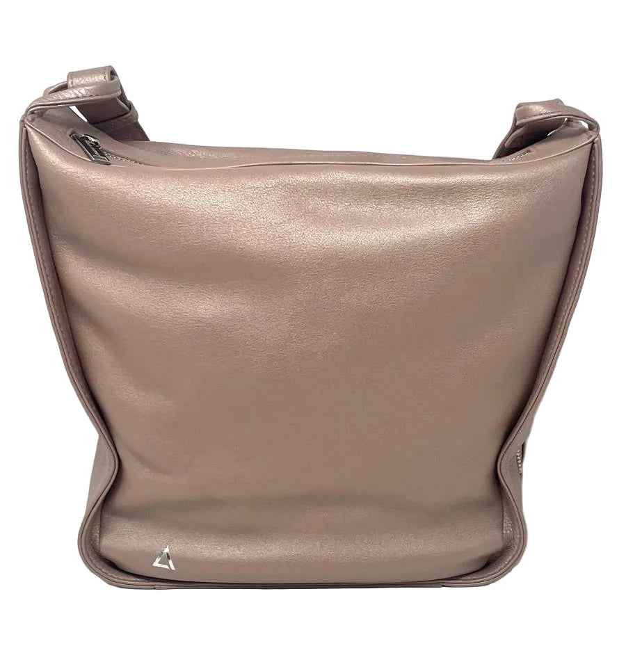 sac à main souple en bandoulière, rose platine, Julie