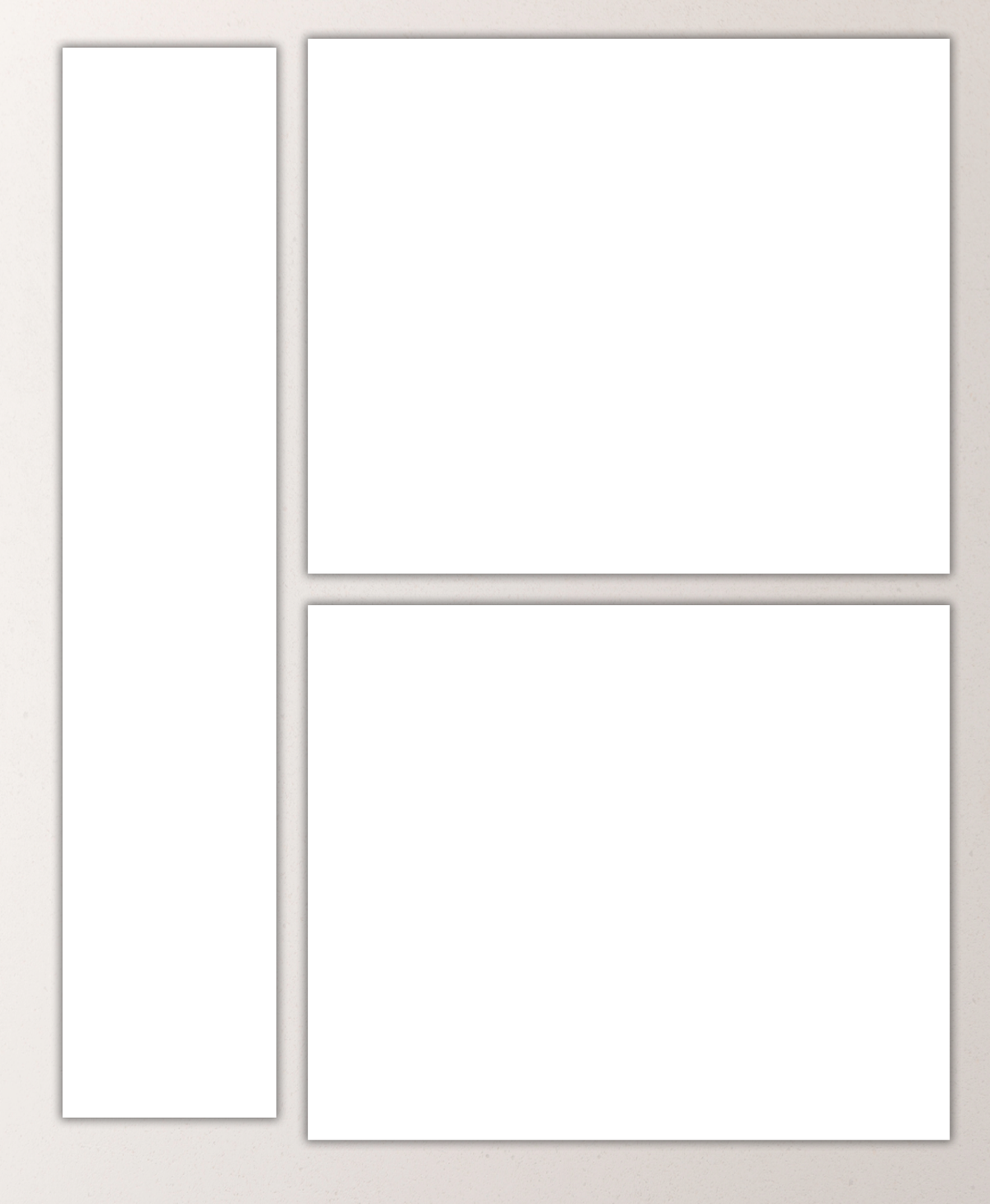 Signature Strip – 3-Piece include 4×20" horizontal canvas and two 12×10" accent prints