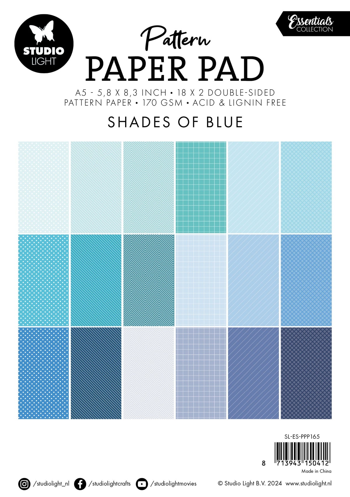SL Pattern Paper Pad Shades Of Blue Essentials 36 SH