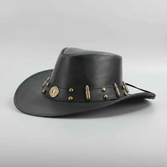 Shapeable Cowboy Hat with 12 Gauge Bullet Slice & Embellishments
