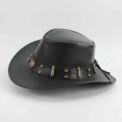 Shapeable Cowboy Hat with 12 Gauge Bullet Slice & Embellishments
