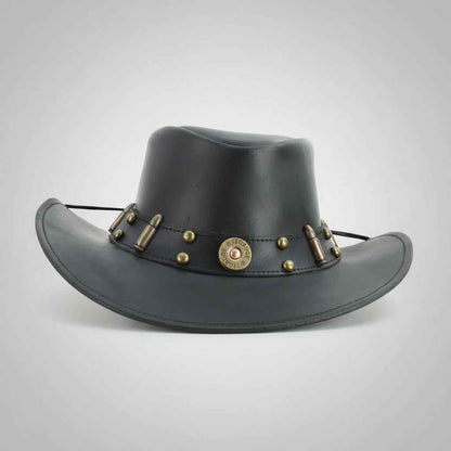 Shapeable Cowboy Hat with 12 Gauge Bullet Slice & Embellishments