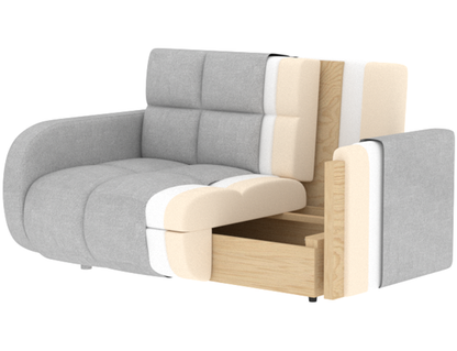 Deverio 3 Seater Condo Size Storage Sleeper Sofa - Navy Blue