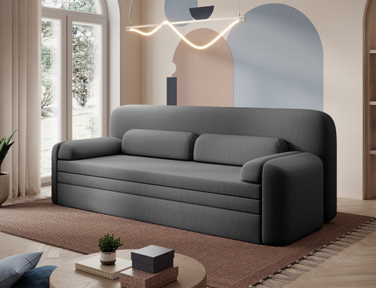 Elioss 3 Seater Storage Sleeper Sofa - Dark Grey