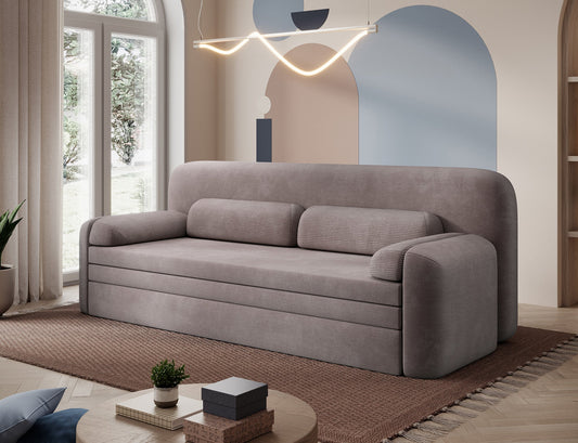 Elioss 3 Seater Storage Sleeper Sofa - Fudge Brown