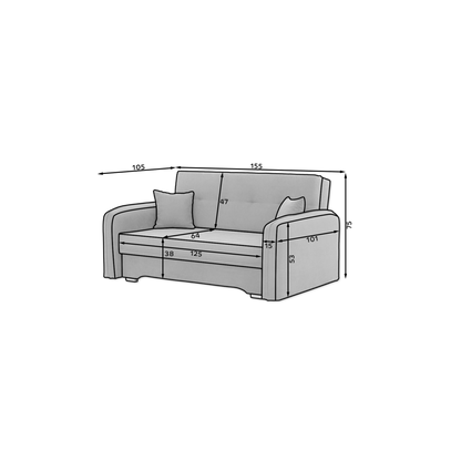 Laine Condo Style 2 Seater Storage Sleeper Sofa - Brown