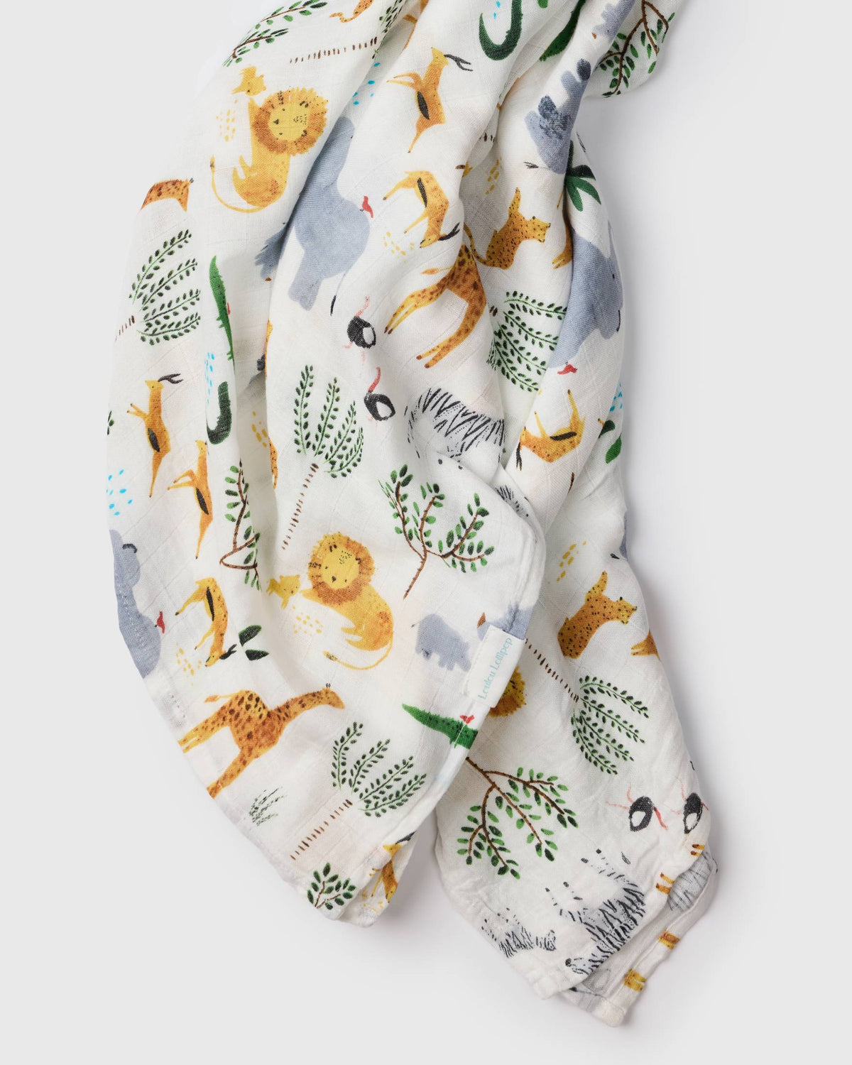 Baby Muslin Swaddle in Tanboocel® Bamboo Viscose - Safari Jungle