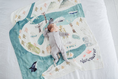 Baby Muslin Swaddle in Tanboocel® Bamboo Viscose - Vancouver