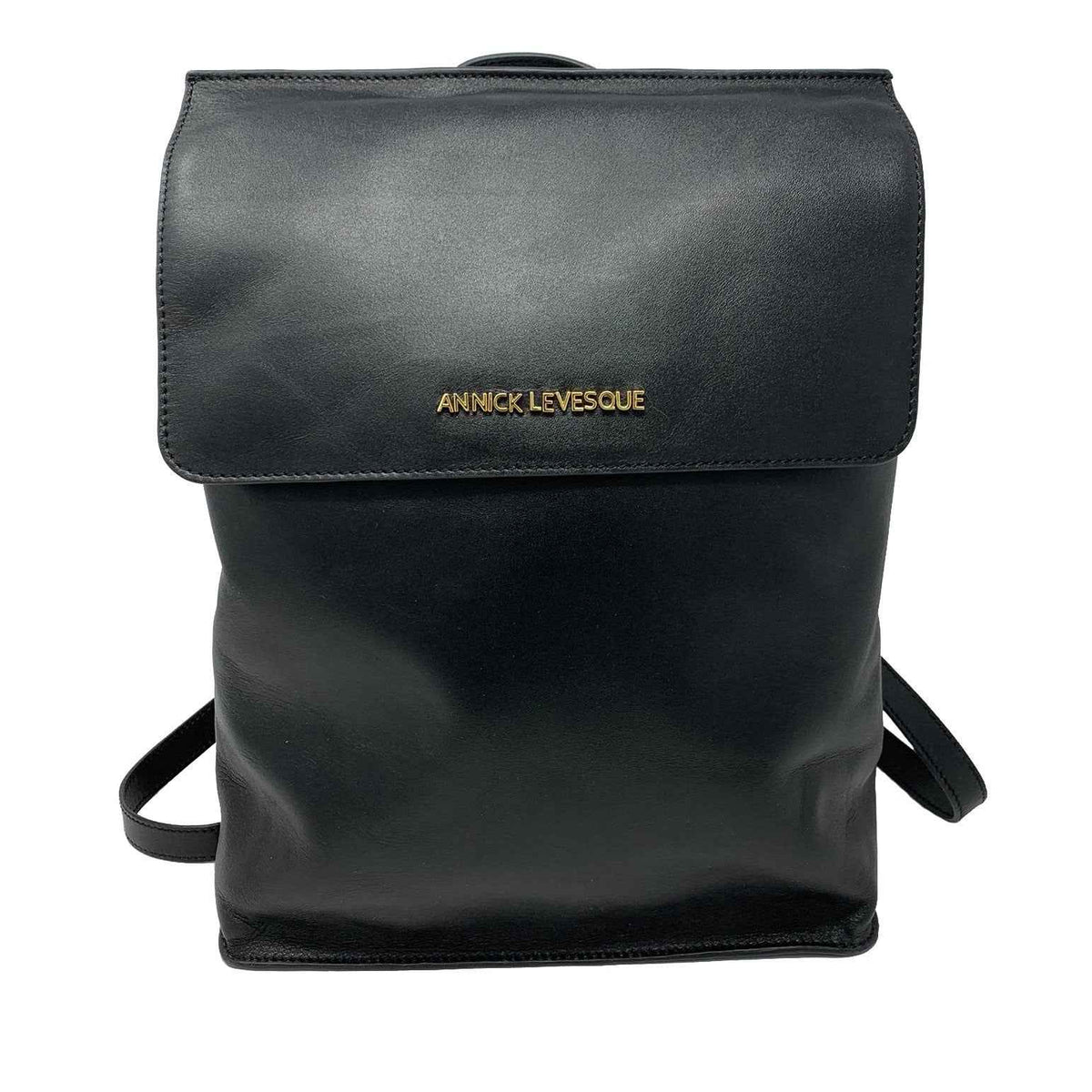 Sac à dos en cuir véritable noir, Antoinette