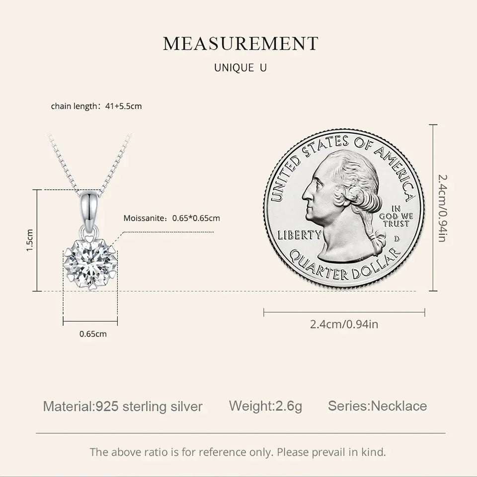 Stellar Shine 1ct Moissanite Sterling Silver Pendant Necklace