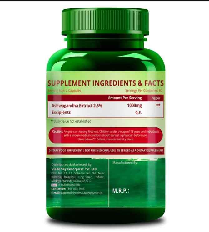 Himalayan Organics Ashwagandha 120 Capsules
