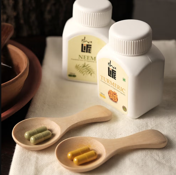 Isha Life Neem and Turmeric Capsules