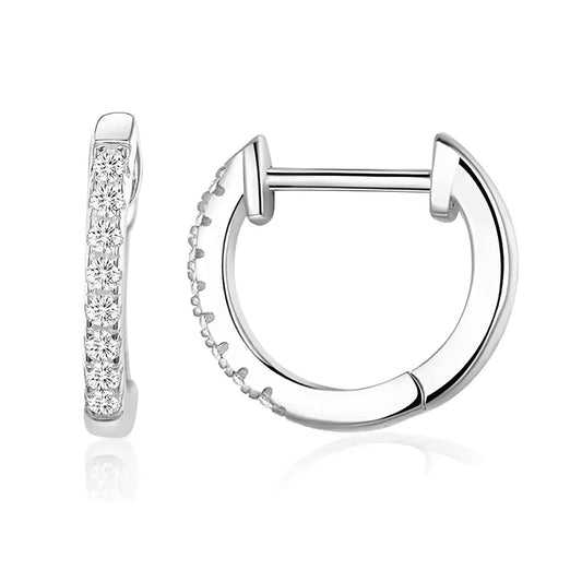 14K Gold Plated 925 Sterling Silver Cubic Zirconia Cuff Earrings - Trendy and Chic