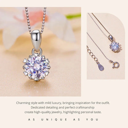 Stellar Shine 1ct Moissanite Sterling Silver Pendant Necklace