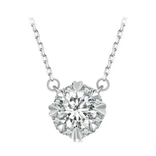 Dazzling Diamond Alternative: 1ct Moissanite Sterling Silver Pendant Necklace