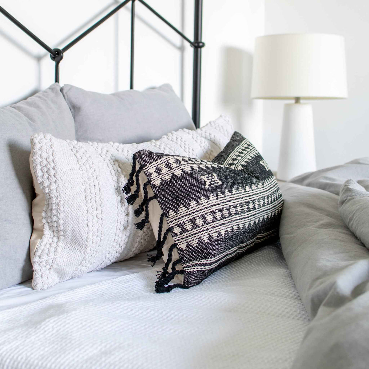 BHUJODI PILLOW COVER - CHARCOAL