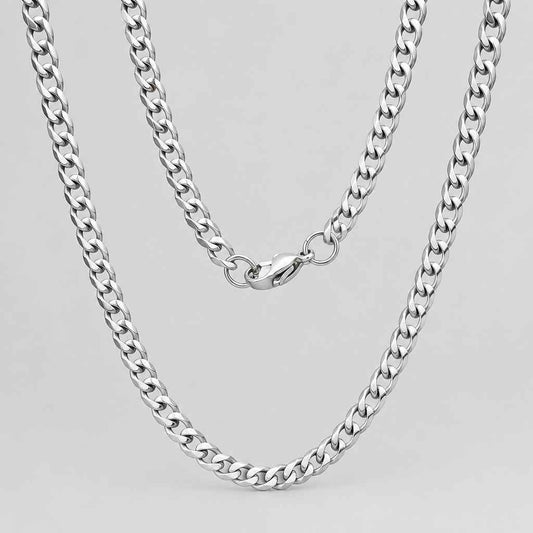 Steeltime Slim Cuban Chain Necklace | Stainless Steel Chain