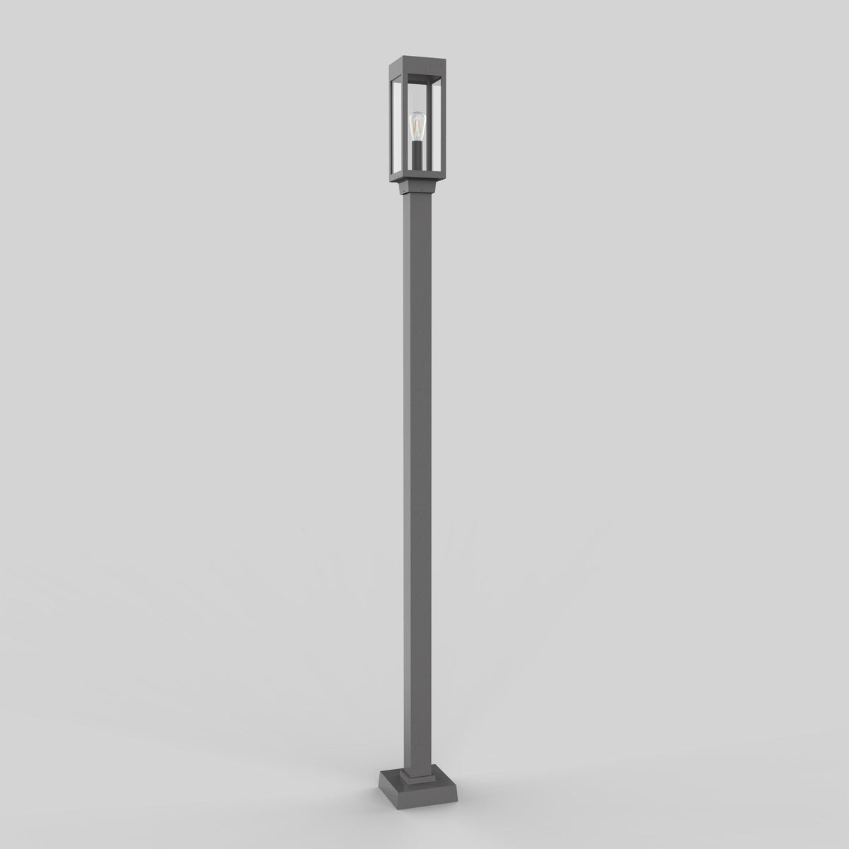 Poteau d’aluminium carré de 3’’ avec base soudée