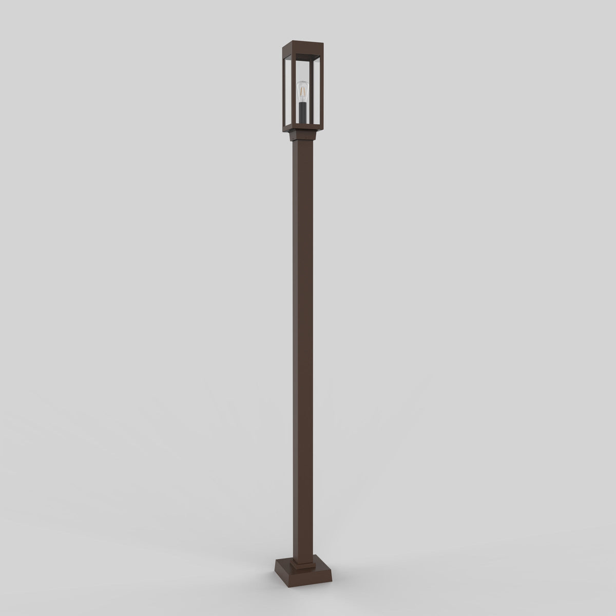 Poteau d’aluminium carré de 3’’ avec base soudée