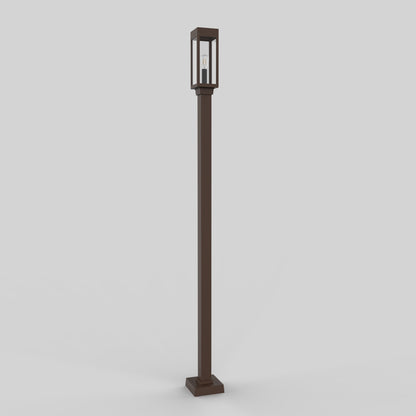 Poteau d’aluminium carré de 3’’ avec base soudée