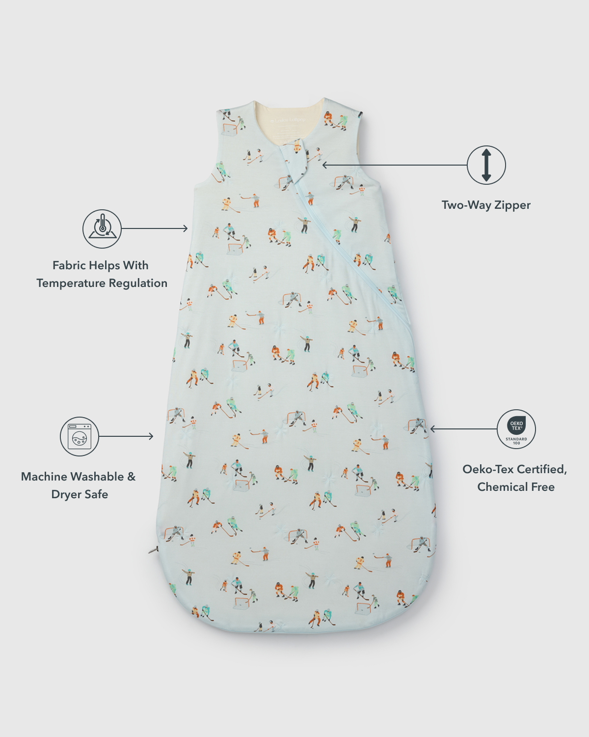 Baby Sleep Bag 1.0 TOG in TENCEL™ Lyocell - Ice Hockey